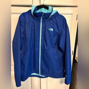 The North Face Womens XL DryVent Waterproof Venture 2 Hooded Rain Jacket Blue